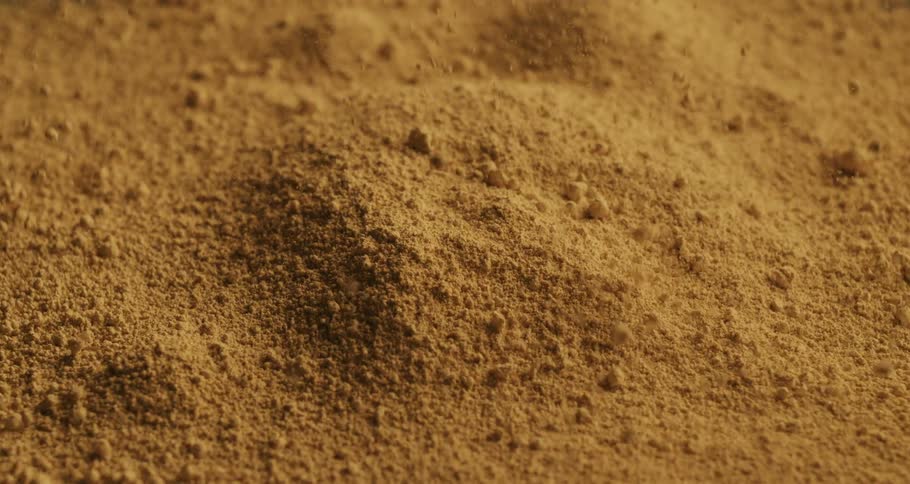 The dirt explodes and falls
