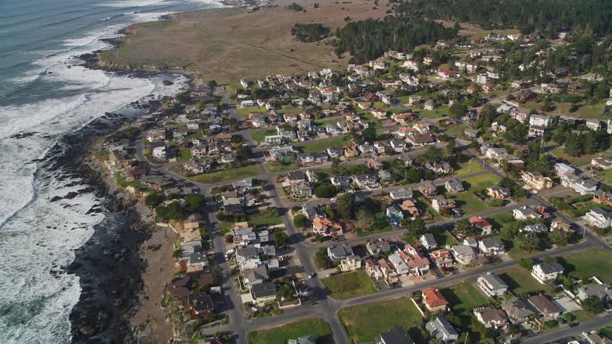 The suburbs are on the coast line