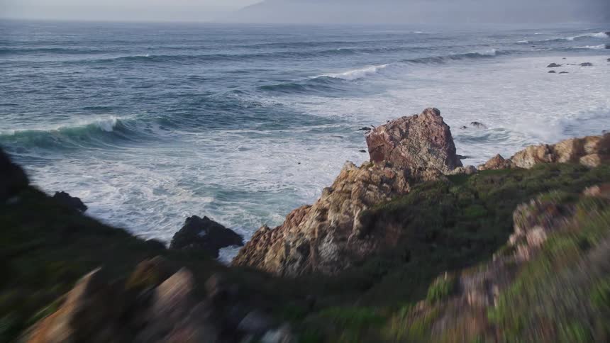 A rocky coastal projection into the sea