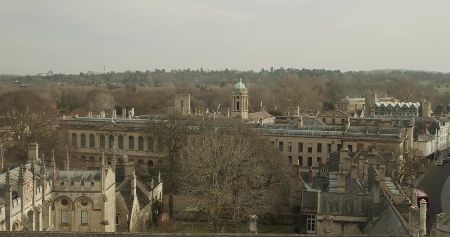 The large campus is in the woods