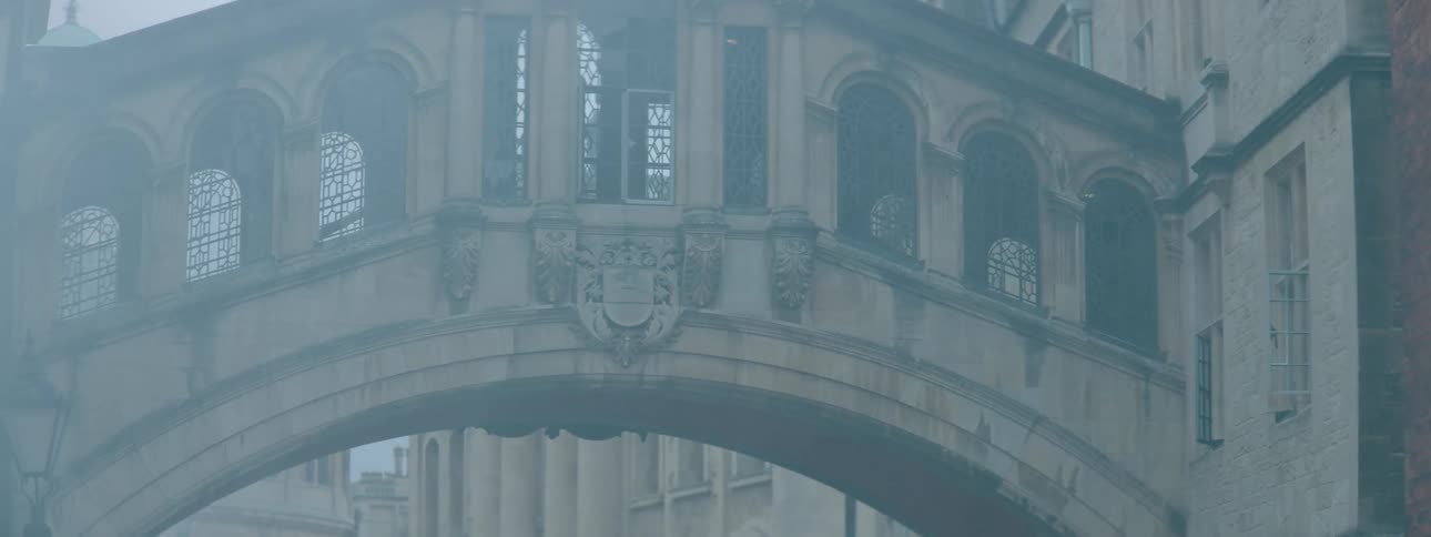 Smoke surrounds the bridge of sighs in oxford