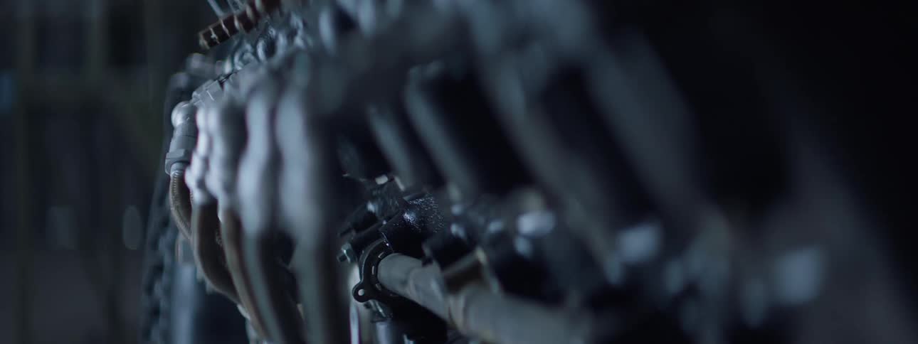 Connections line machine engine in building