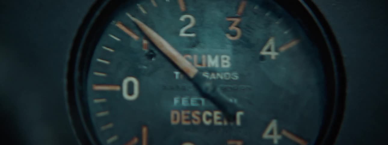 Shaky close up of an altimeter