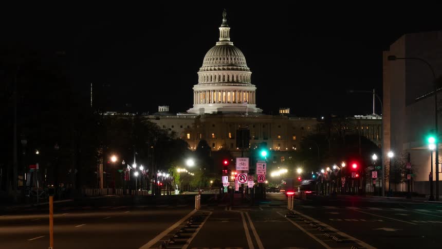 Time lapse of traffic in front of the capito bulding in washington dc