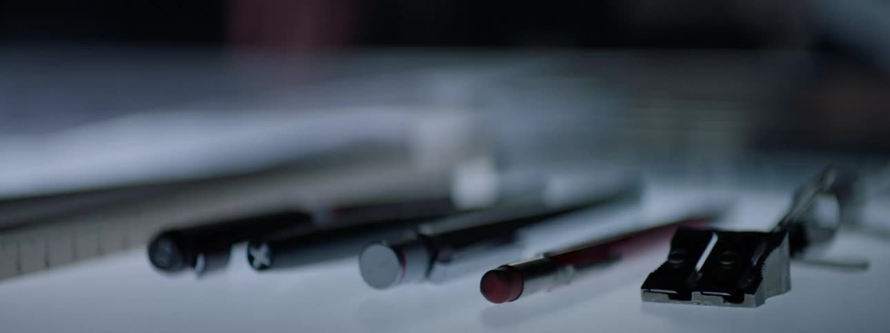 A line of tools on a table