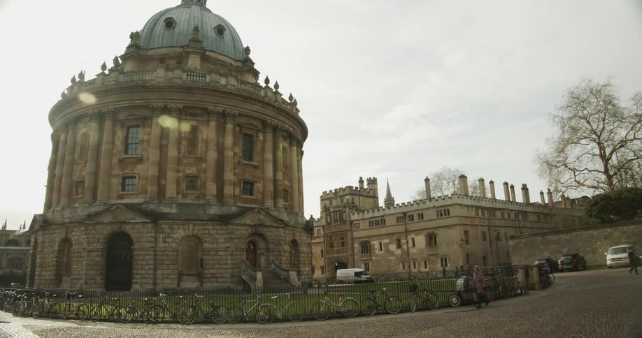 Exterior architecture of the radcliffe camera in a city square