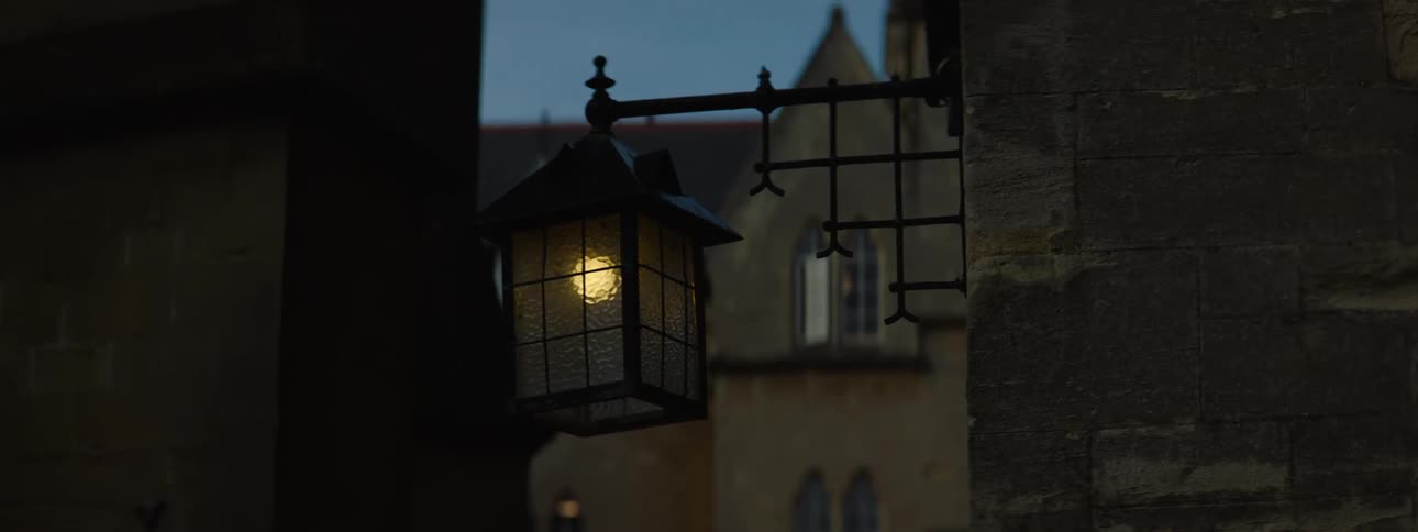 Closeup of a vintage light outside a suburb one morning