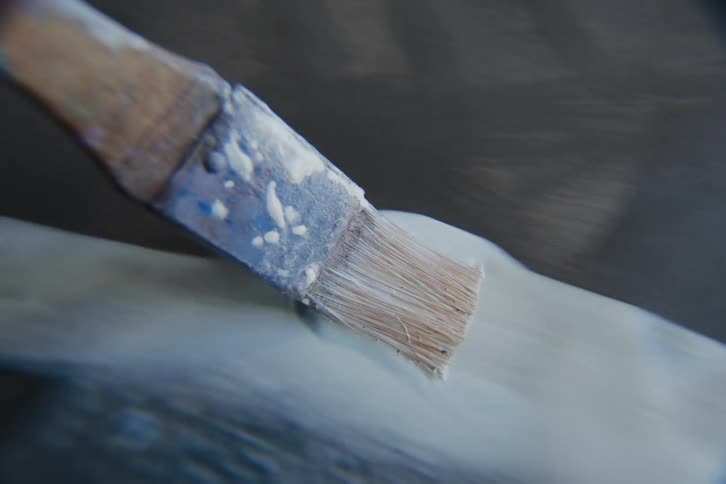 Point of view of a brush being passed across a canvas POV