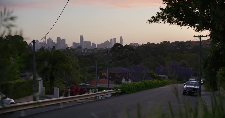 The skyline can be seen in the distance from the suburbs