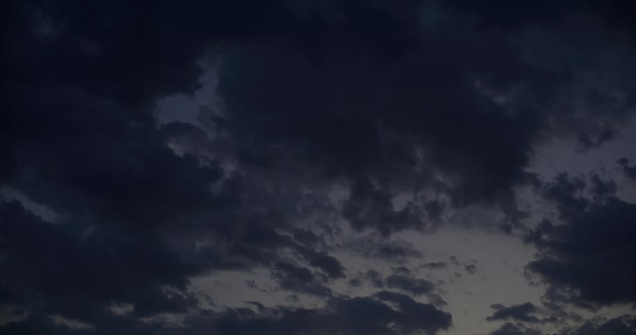 The sky is covered with clouds at sunset