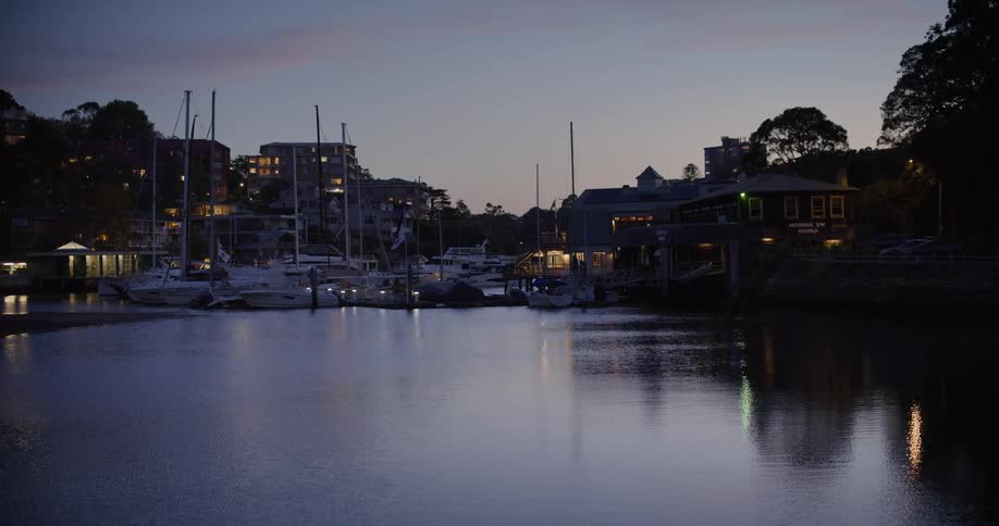 A clip of an harbor filled with boats