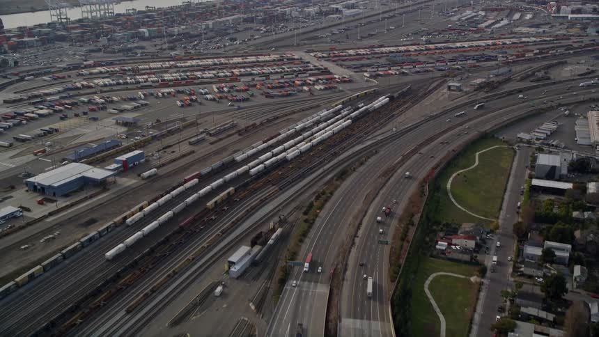 Heavy traffic moves along a developed coast