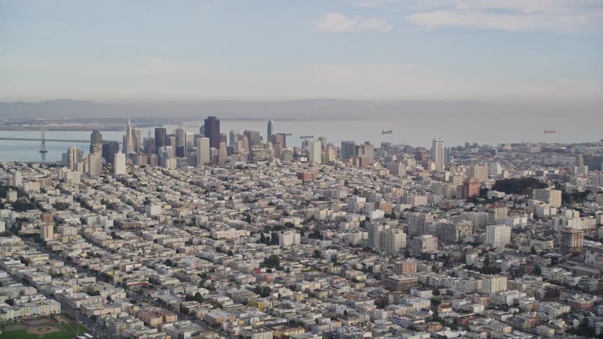 A dense city sitting on a coast