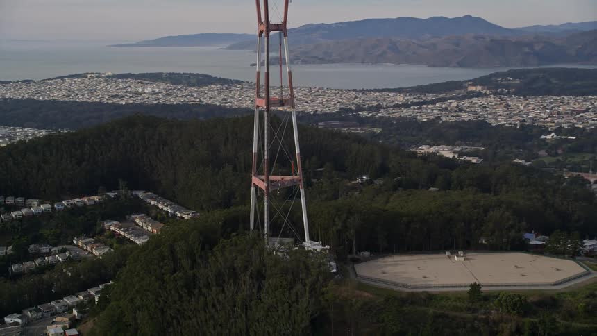 Aerial view of the sutro tower in los angeles