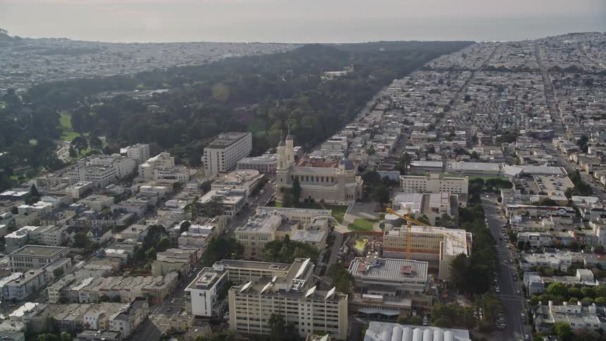 A large park is in the city