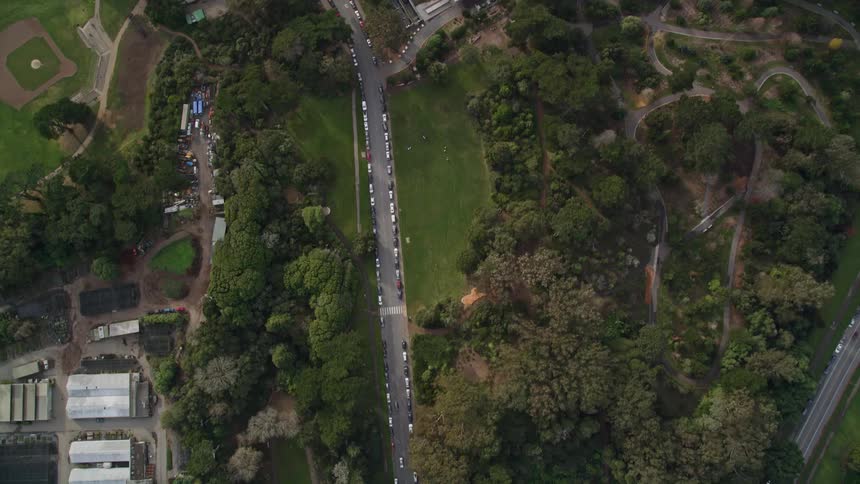 Aerial view of the golden gate park in los angeles