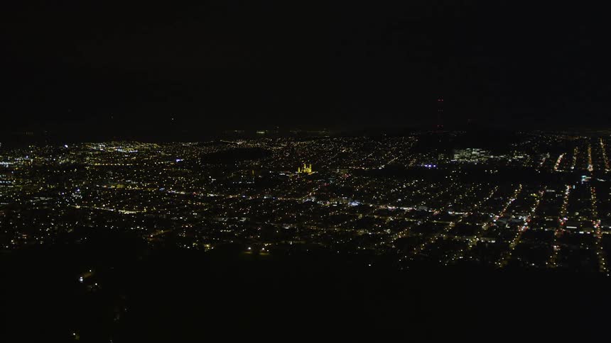 A city lit up at night