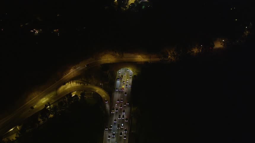 A large amount of traffic moves down an interstate highway