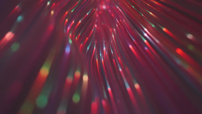 Closeup on abstract fibers with lighting in colorful tones