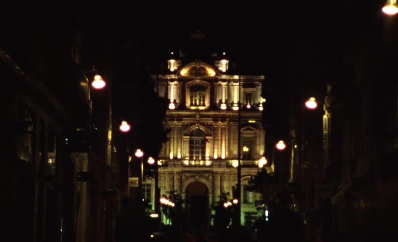 At the end of the road is a landmark building