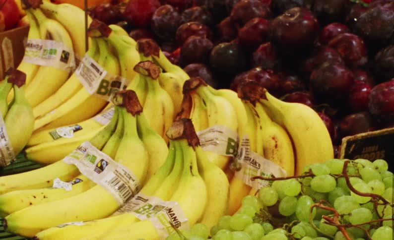 Fruit displayed in a supermarket