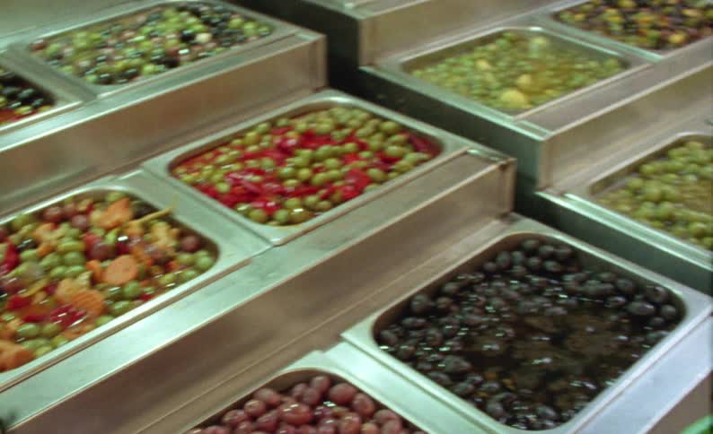 Various types of foods on display to be sold
