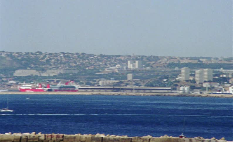 Panorama of a coastal city with the sea with yachts and cruises