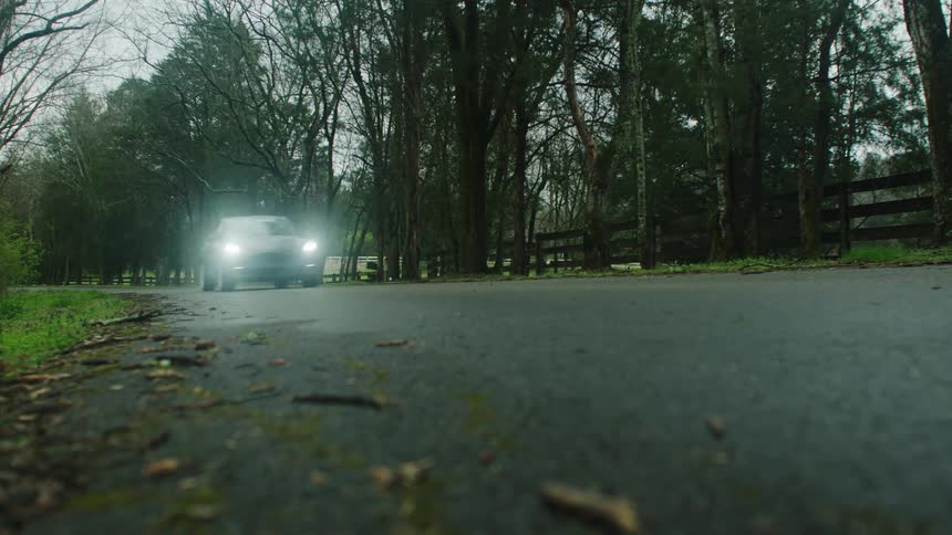 A clip of a car driving through the road