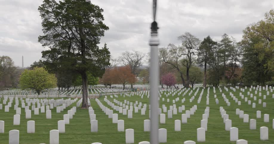 Rows of white gravestones in arlington national cemetery