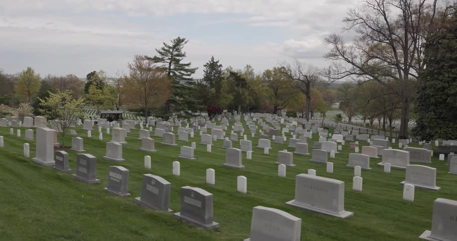 Rows of white gravestones in arlington national cemetery