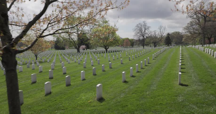 Rows of white gravestones in arlington national cemetery