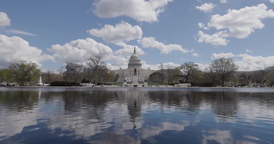 Visitors arrive to see the national mall and us capitol building