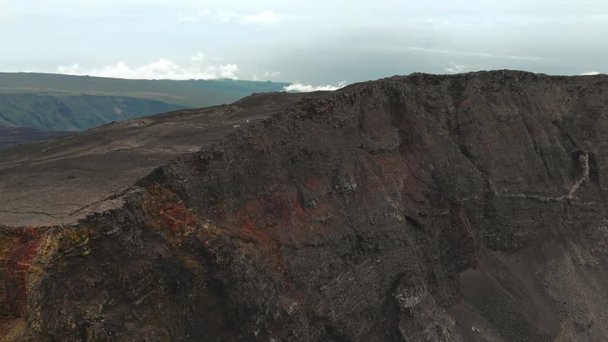 An aerial view of Peak of the Furnace volcano