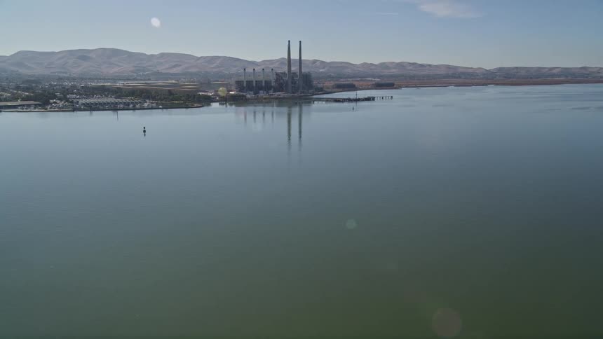 Aerial view of the morro bay power plant in pittsburgh pa