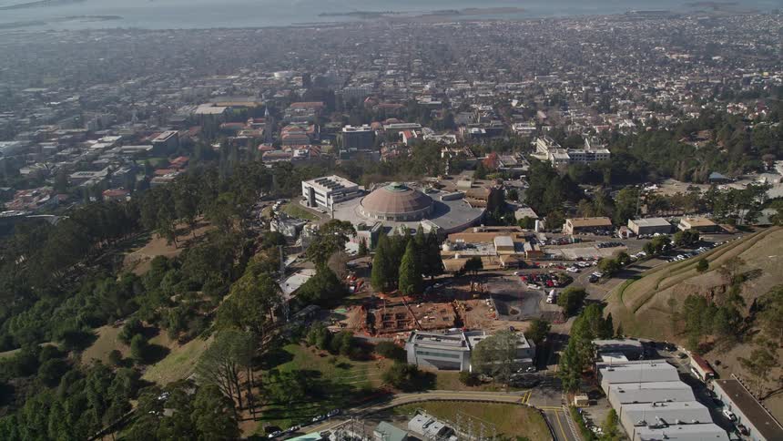 An aerial clip of a city