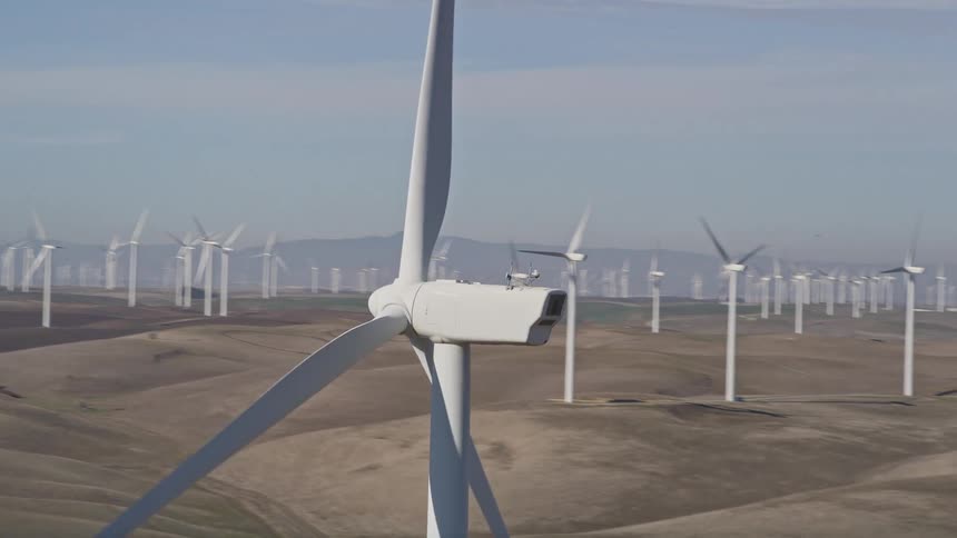 A clip of a wind turbine plantation