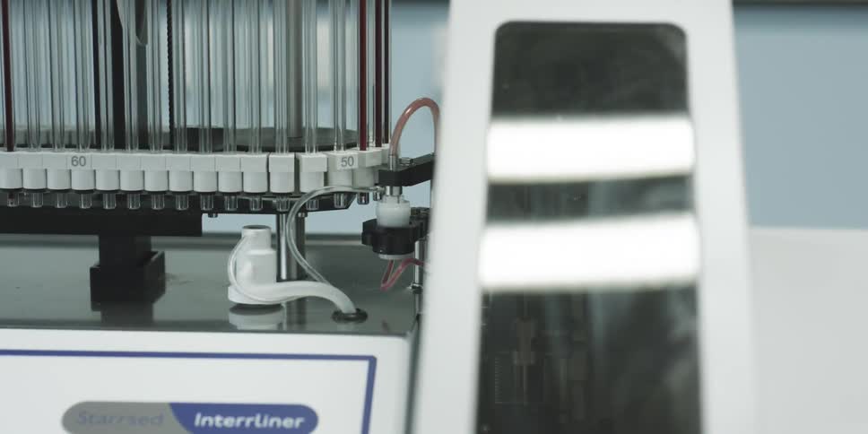 Close up of an automated laboratory equipment