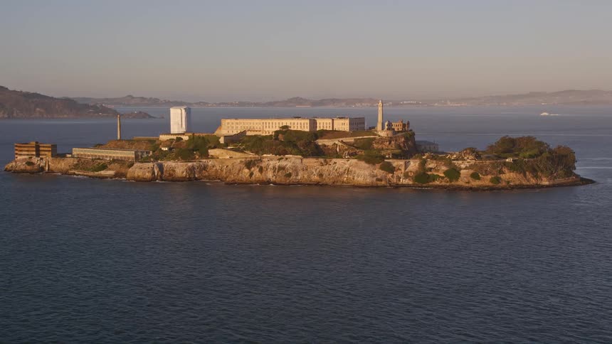 Aerial view of alcatraz island in the san francisco bay