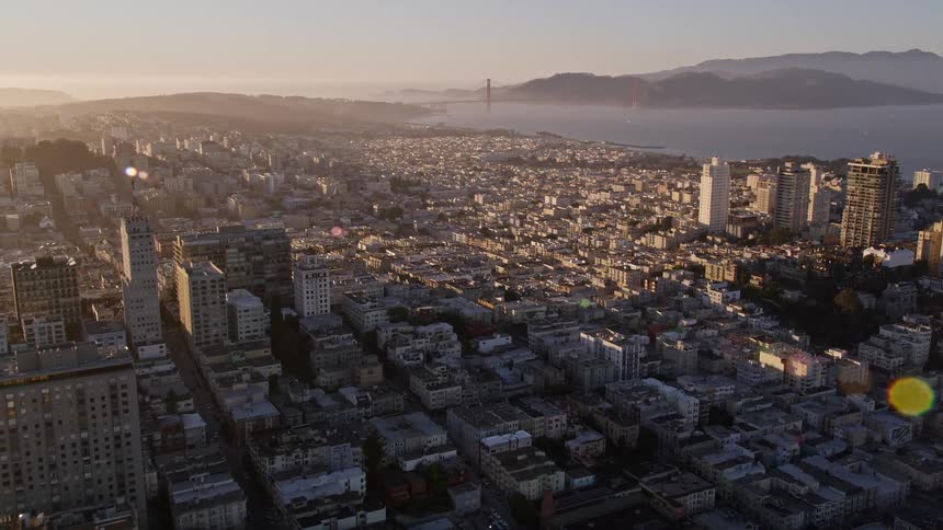 Aerial view of san francisco city in the morning