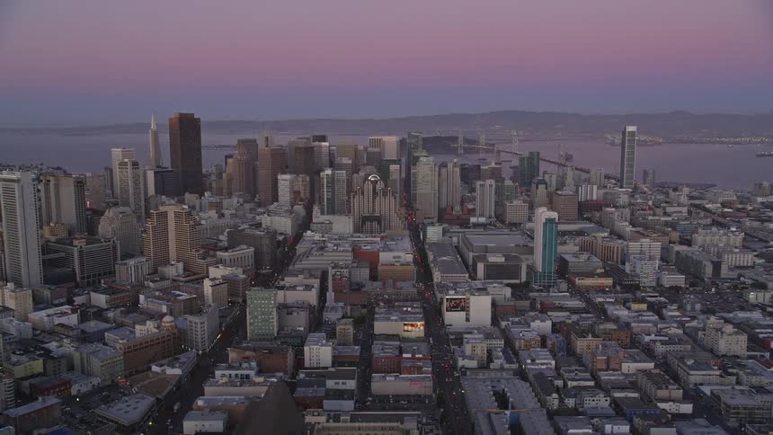 The city is full of very tall buildings