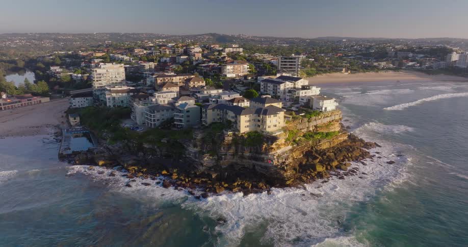 The suburbs are on the shore line