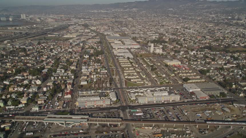 The city is full of homes and buildings