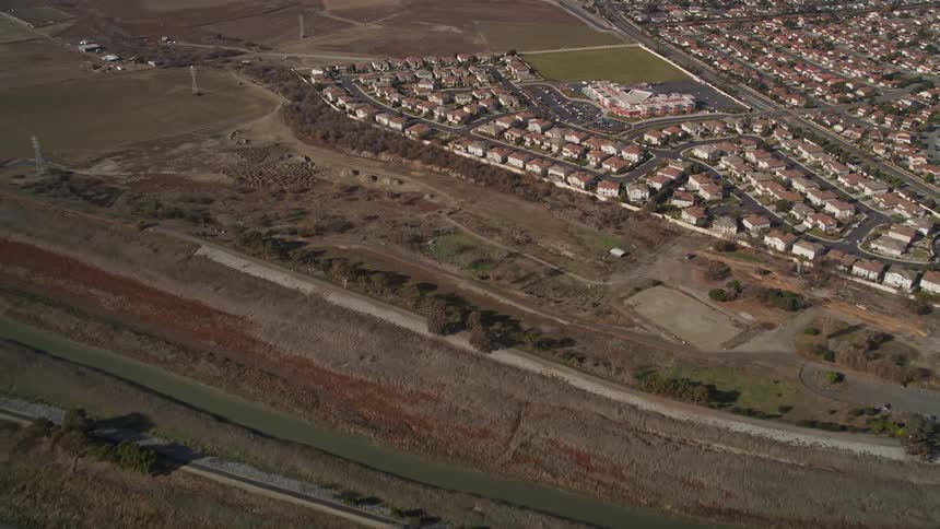 A suburban area giving way to nature
