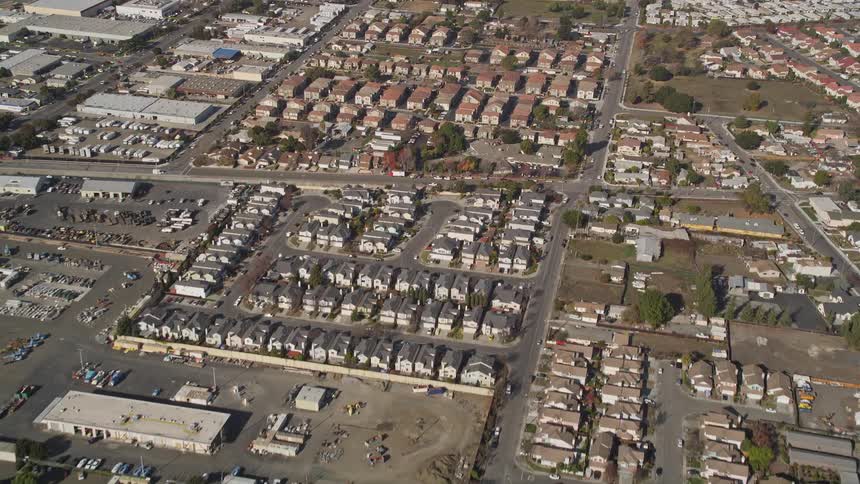 Aerial view of a metropolitan cityscape
