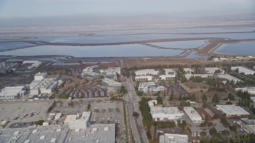 Aerial view of silicon valley in san jose california