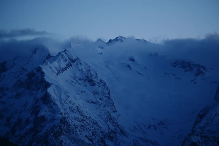 The mountains are covered with snow
