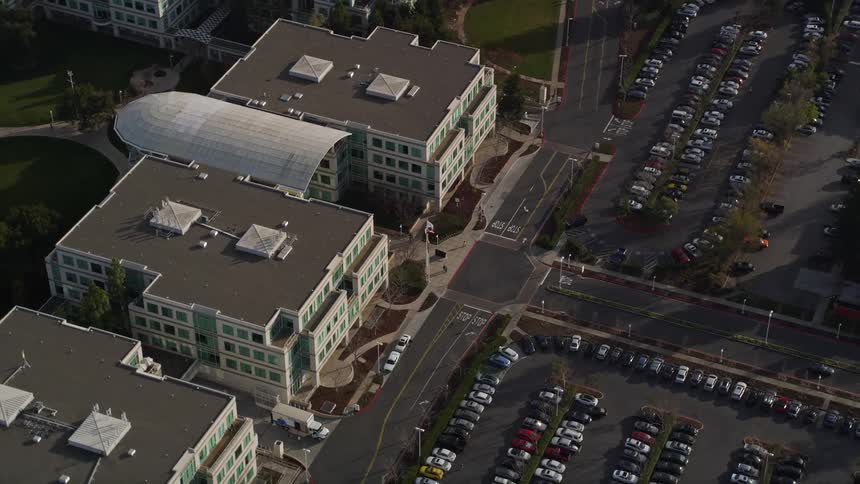 An apartment complex is in the suburbs