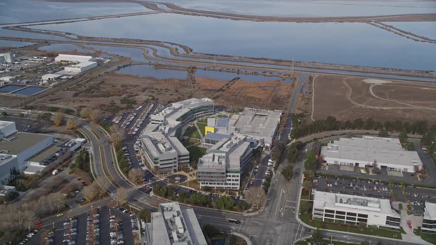 Overhead view of the google campus