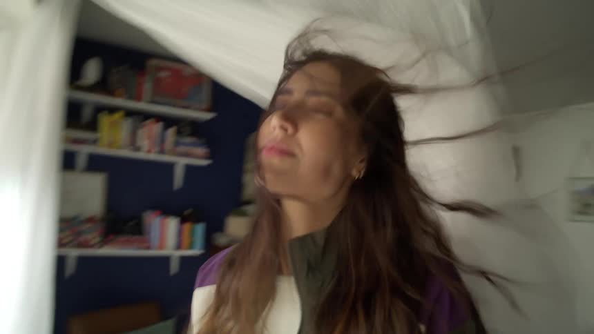 A blip footage of a female indoor