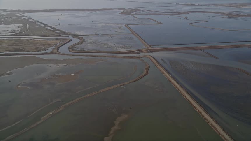 An aerial clip of a river